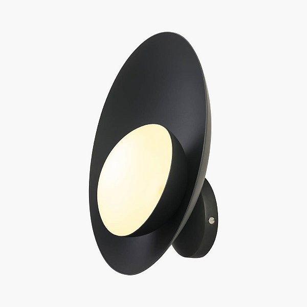 Arandela Orvalho LED Curva Moderna Alumínio Preto 27x27cm Golden Art 1x LED 3 Watts P1820-1 Salas e Escritórios