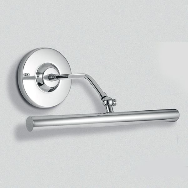 Arandela Para Espelho Quadro Interna Tubular Alumínio Cromado Cúpula Calha 30cm  Golden Art G9 P303 Banheiros e Salas