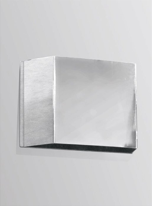 Arandela Balizador Interna Retangular Alumínio Cromado 12x08 Golden Art G9 P309 Corredores e Salas