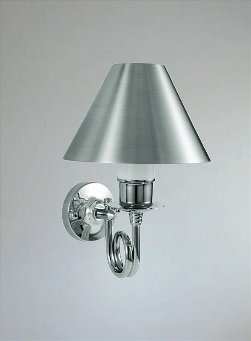 Mini Arandela Interna com Cúpula Cônica Alumínio Cromado e Fosco 11x06x15 Golden Art E-27 P317 Corredores e Quartos