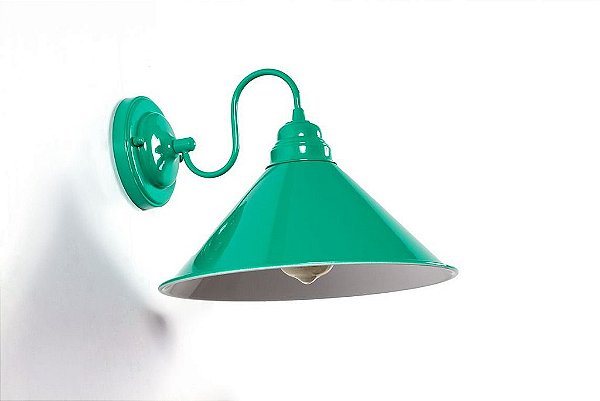 Arandela Bacio Vintage Cupula Conica Metal 30x12cm Golden Art 1x Lâmpada E27 Bivolt P319-412 Quartos e Balcões