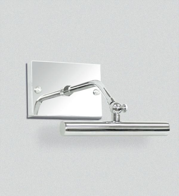 Arandela para Espelho Quadro Canopla Retangular Cromada Calha Inox 16cm Golden Art Halógena P371-A Banheiros e Salas