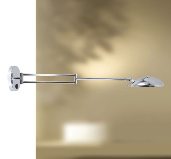 Arandela Articulada Interna Slim Metal Cromado 70cm Jully Golden Art G9 P680 Quartos e Salas