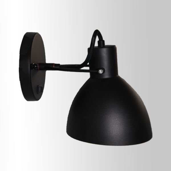 Arandela Seed Sino Direcionável Ferro Preto 15x22cm Golden Art 1x Lâmpada E27 Bivolt P893 Escritórios e Quartos