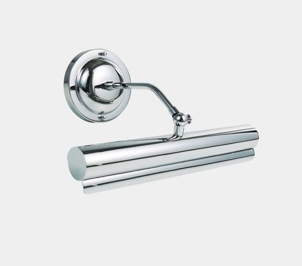 Arandela Para Espelho Quadro Interna Redonda Decorativa Calha Cromada 30cm Golden Art G9 P907 Corredores e Salas