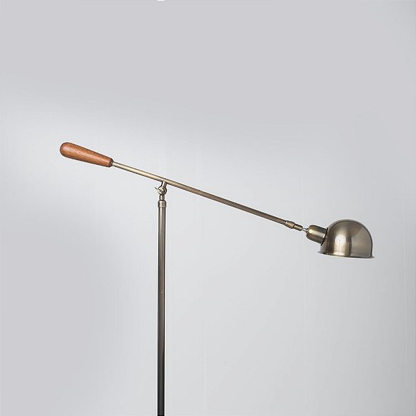 Coluna Luminária de Chão Ajustável 1/2 Esfera Alumínio Bivolt 1,6m de Altura Work Station Golden Art E-27 C207 Salas e Hall