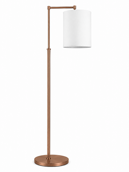 (Pintura) Coluna Luminária de Chão Braço Haste Telescópica Cúpula Tecido CICILIONA Bivolt 1,65m de Altura Golden Art E-27 C228 Salas e Hall