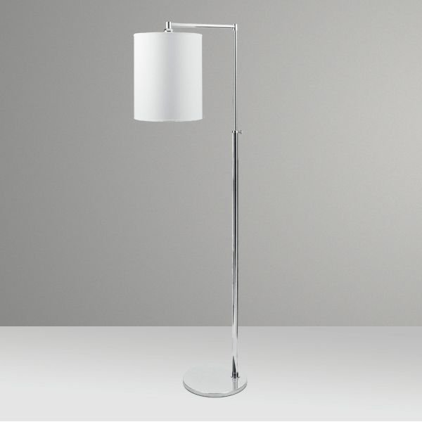 Coluna Luminária de Chão Braço Haste Telescópica Cúpula Tecido  CICILIONA Bivolt 1,75m de Altura Golden Art E-27 C228 Salas e Hall