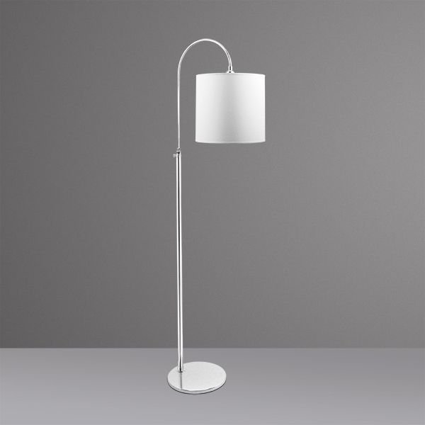 Coluna Luminária de Chão Gancho Telescópica Alumínio Cúpula Tecido Bivolt 2m de Altura Golden Art E-27 C232 Salas e Hall