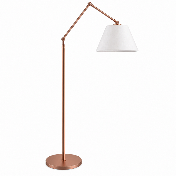 (Pintura) Coluna Luminária de Chão Articulada Alumínio Cúpula Bivolt 1,70m de Altura Classic Golden Art E-27 C629 Salas e Hall