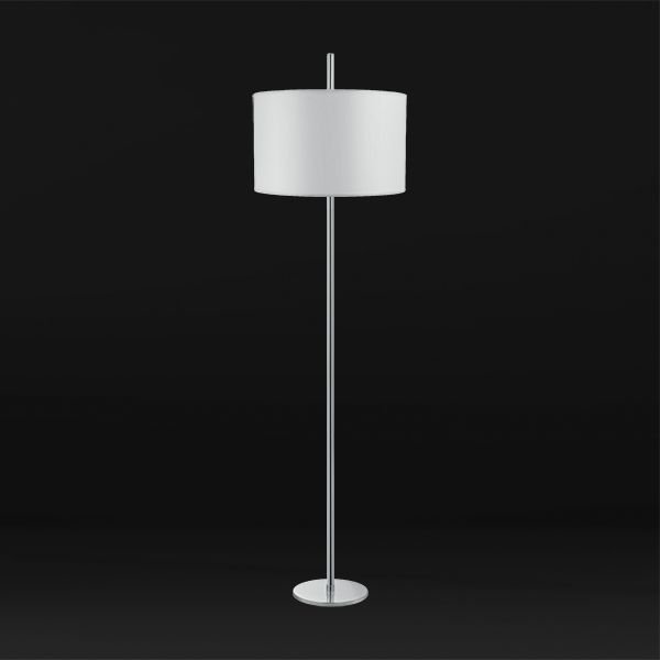 Coluna Luminária de Chão Reta Alumínio Cromado Cúpula Bivolt 1,65m de Altura Marriot Golden Art E-27 C717 Salas e Hall