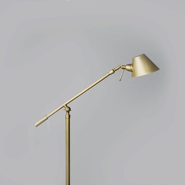 Coluna Luminária de Chão Dourada Articulada Alumínio Calha Bivolt 1,60m de Altura Zull Golden Art G9 C786 Salas e Hall