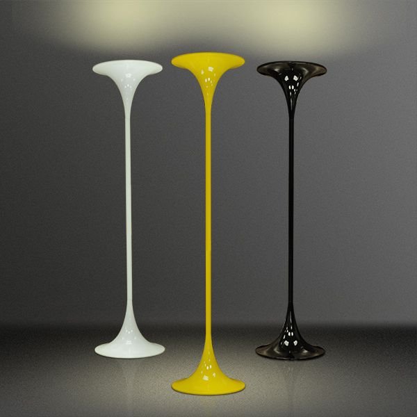 Coluna Luminária de Chão Colorida Alumínio Luz Indireta Bivolt 1,75m de Altura Mistt Golden Art E-27 C900A Salas e Hall