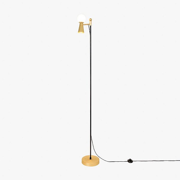 Coluna Golden Art Pivô - Luminária de Chão 2 focos de luz e regulagem de altura.