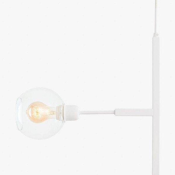 Pendente Golden Art Due Vertical com Cúpula de Vidro - Branco