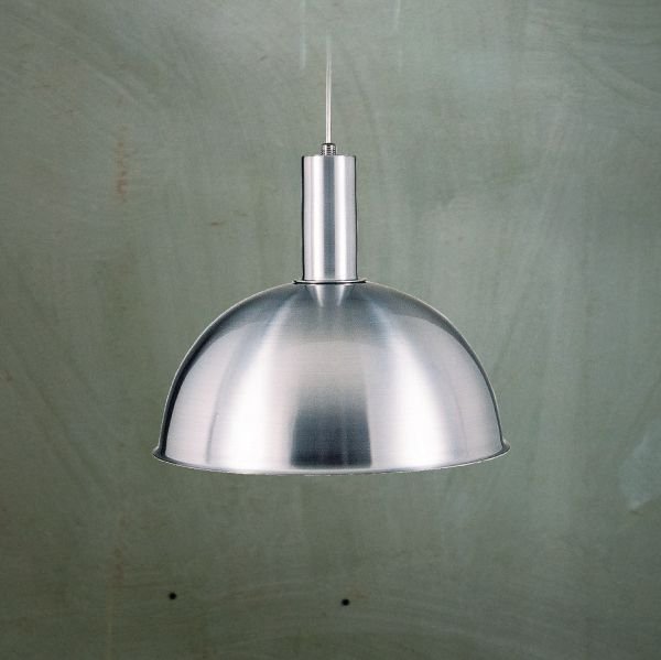 Pendente 1/2 Esfera Alumínio Cromado Bilhar Cabo PP 29x1,3m Golden Art E-27 T143-1 Cozinhas e Salas