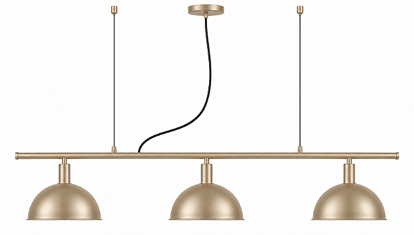 (Pintura) Lustre Bilhar Golden Art 1/2 Bola 3 Cúpulas 140cm 3xE27 T143-3PI