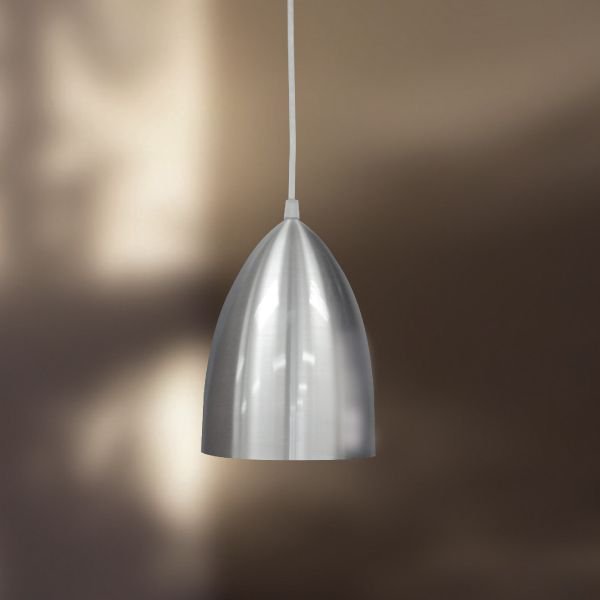 Pendente Cone Alumínio Escovado Decorativo 15x24 Golden Art E-27 T211 Cozinhas e Hall