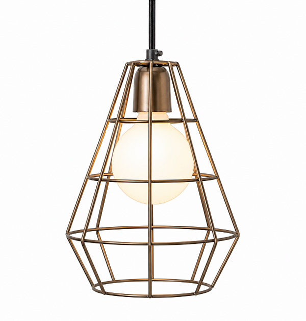 Pendente Diamante Aramado Golden Art T213PI 28x19cm 1x Lâmpada E27 Bivolt Balcões e Cozinhas