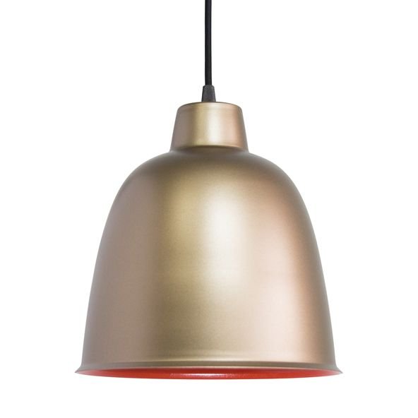 Pendente Alumínio Dourado Fosco Redondo Decorativo 24x28 Termo Golden Art E-27 T290 Cozinhas e Entradas