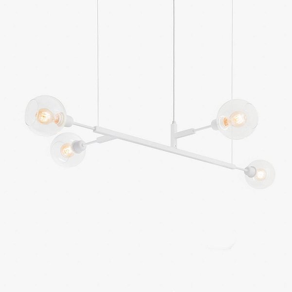 Lustre Golden Art Quattro G Branco com Cúpula de Vidro