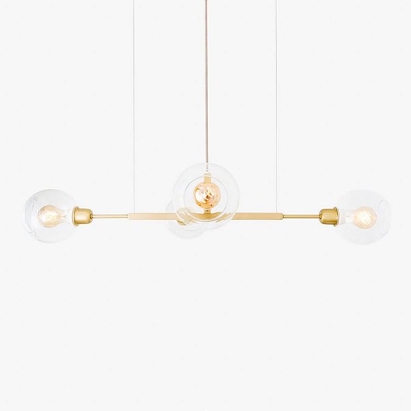 Lustre Golden Art Quattro P Dourado com Cúpula de Vidro