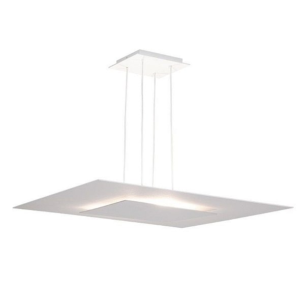 Pendente Decorativo Quadrado Alumínio Branco Ø50cm Golden Art Soquete G9 Halopin Bivolt T5025 Balcões e Mesas