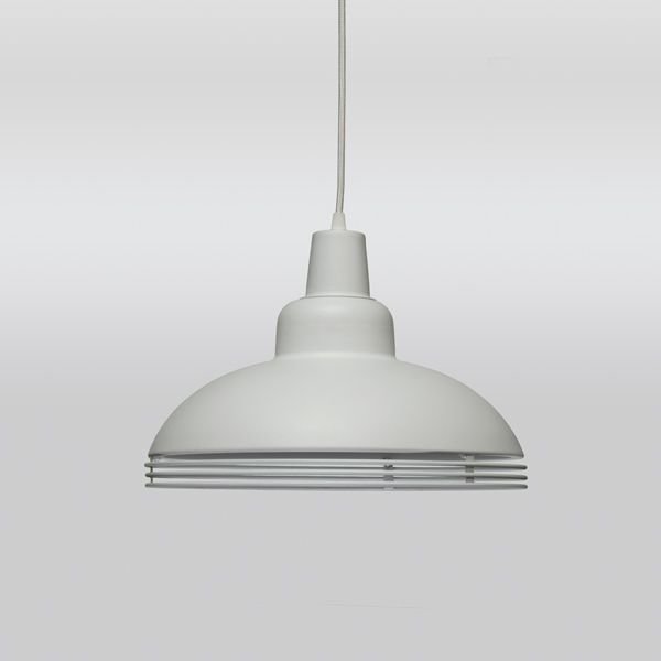 Pendente Alumínio Branco Redondo 3 Aros Decorativo 36x27 Romi Golden Art E-27 T766 Cozinhas e Quartos