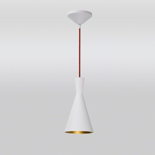 Pendente Cone Vertical Conico Alumínio Branco 27x14cm Golden Art 1x Lâmpada E27 Bivolt T9076-A Cozinhas e Balcões