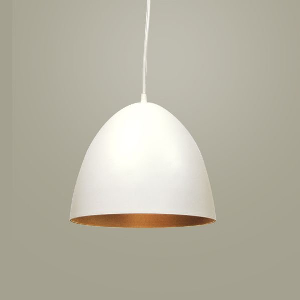 Pendente 1/2 Ovo Vertical Alumínio Branco 54x30cm Golden Art 1x Lâmpada E27 Bivolt T947-54 Quartos e Cozinhas