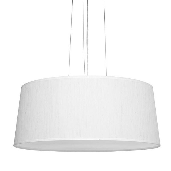 Pendente Seda Pregueada Redondo Tecido Liso 22x55cm Golden Art 3x Lâmpadas E27 Bivolt T977 Cozinhas e Quartos