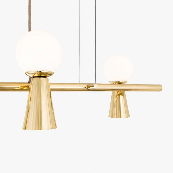 Lustre Pendente Golden Art Pivô 5 Lâmpadas Dourado Brilho(Polido) Escolha a Cor