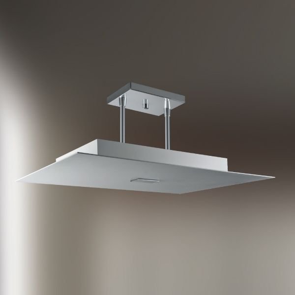 Plafon Retangular Alumínio Fosco Slim 50x35cm Golden Art E-27 T114 Salas e Escritórios