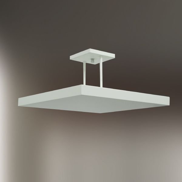 Plafon Sobrepor Quadrado Alumínio Branco Slim c/ Haste 30x30cm Golden Art Halógena T116-30 Salas e Escritórios