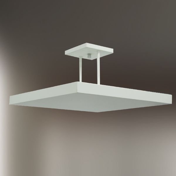 Plafon Sobrepor Quadrado Alumínio Fosco Branco Slim 40x40cm Golden Art Halógena T116-40 Salas e Quartos