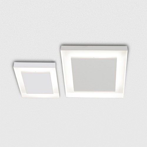 Plafon Sobrepor Quadrado Alumínio Fosco Branco 50x50 Sanca Golden Art G9 T117-50 Quartos e Cozinhas