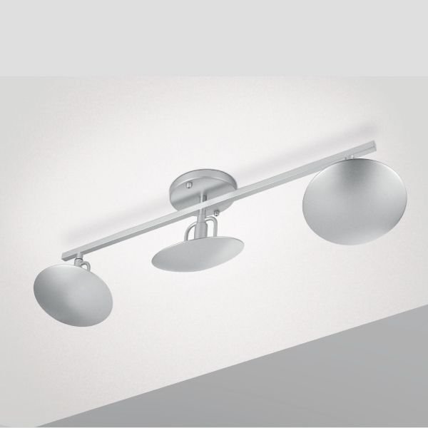 Plafon Triplo Haste 3 Difusores Metal Cromado 67x25cm Golden Art 3x G9 Halopin Bivolt T917-25-3 Salas e Cozinhas