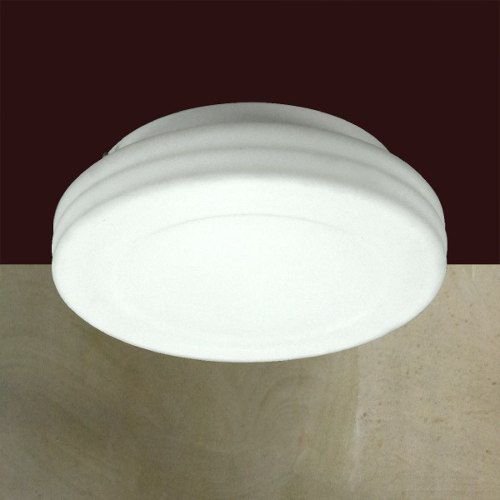 Plafon Redondo Branco Vidro Opalino Sobrepor Espiral Ø31 Balih Golden Art E-27 T930 Quartos e Salas