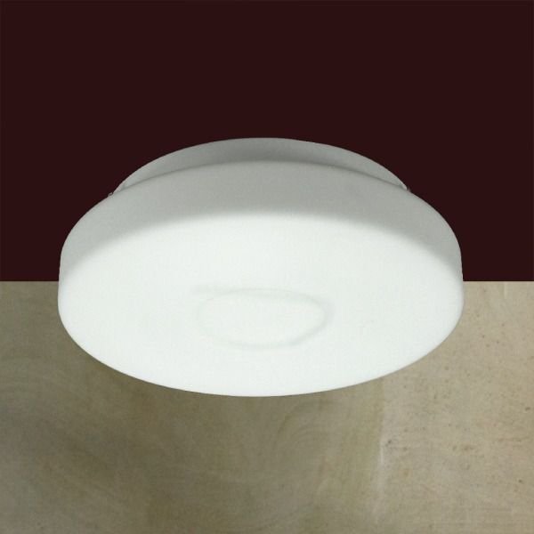 Plafon Redondo Branco Vidro Opalino Sobrepor Ø31 Monaco Golden Art E-27 T931 Quartos e Salas