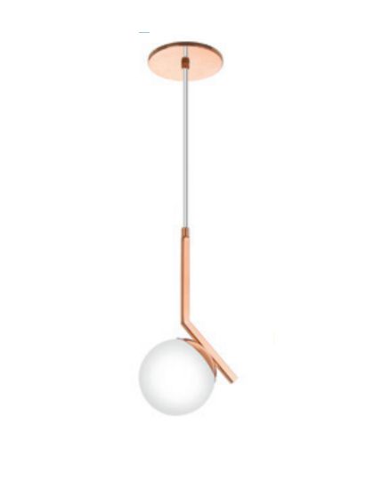 Pendente Esfera Vidro Vertical Alumínio Bronze 31x15cm Old Artisan 1x Lâmpada E27 Bivolt PD-5199 Salas e Corredores