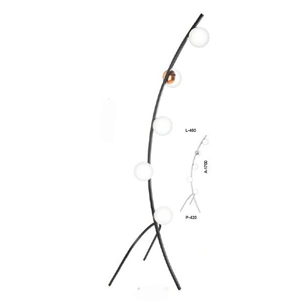 Pendente Old Artisan PD5336 Aluminio Pendurado Esfera Bola De Vidro Moderno Dourado Cores (7 - G9) C-1120XA-180XL-130