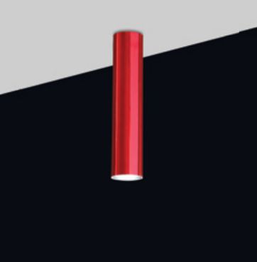 Plafon Tubo Redondo Vertical Alumínio Vermelho 30x7,6cm Old Artisan 1x PAR20 Bivolt EMB-5001 Balcões e Mesas