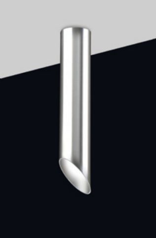 Plafon Tubo Cromado Redondo Decorativo Metal 30x6,4cm Old Artisan 1x GU10 Dicróica EMB-4994A Cozinhas e Balcões