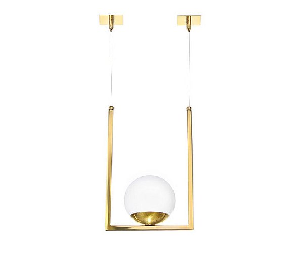 Plafon Old Artisan PD5297 Curva Retangular Moderno Esfera Bola De Vidro Dourado Cores (1 - G9) C-120XL-195XA-320