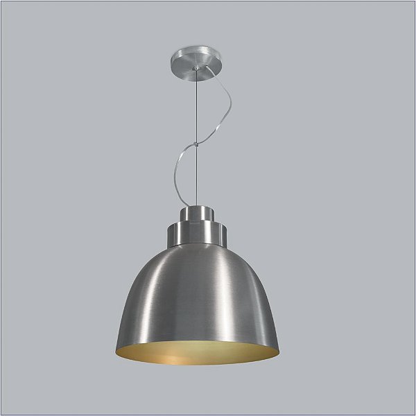 Pendente Tron Vertical Conico Metal Cromado 37x40cm Usina Design 1x Lâmpada E27 Bivolt 16045-40 Balcões e Mesas