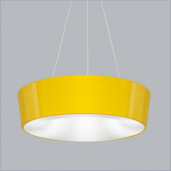 Pendente Vulcano Med Redondo Alumínio Amarelo 15x45cm Usina Design 4x E27 Bivolt 16216-45 Mesas e Corredores
