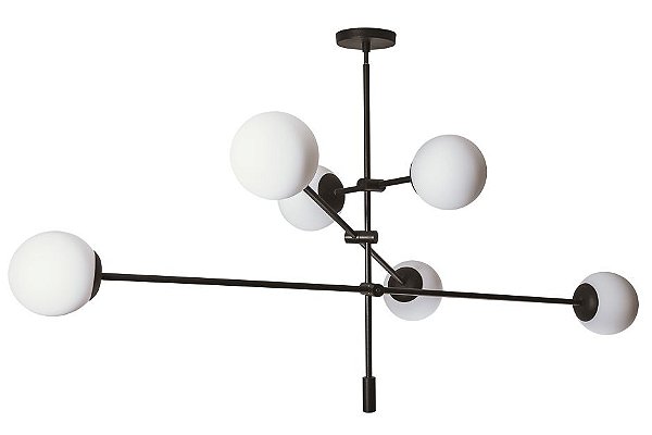 PENDENTE BLOSS Usina Design 16448/6 GLOBO FECHADOØ14cm (Haste 67cm) x Ø128X67X1m x 6 - E27-G45