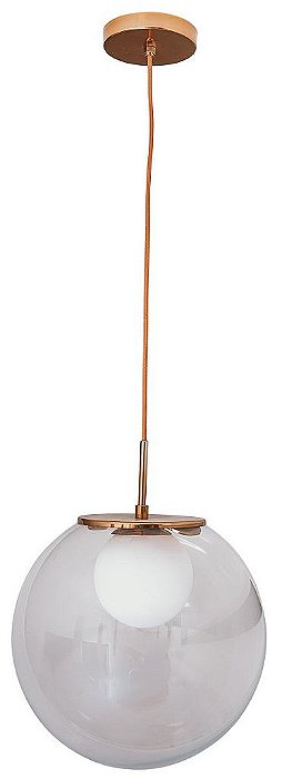 PENDENTE PRINCE  16475/1 Usina Design GLOBO Vidro Interiço Vintage 12cm FOSCO x Ø30X1m x 1 - G9