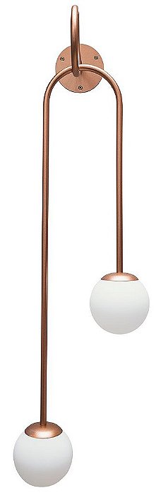 ARANDELA PÊNDULO GLOBO Ø12 FOSCO 16495/70 Usina Design Moderno Tubular  26x92x28 cm 2- G9