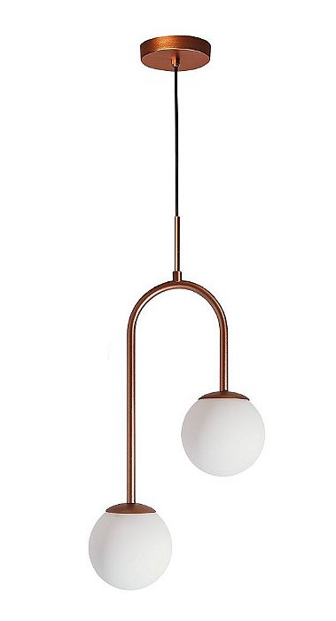 PENDENTE PÊNDULO GLOBO Ø12 FOSCO 16496/42 Usina Design Moderno Tubular  25x42,5x1m  2- G9